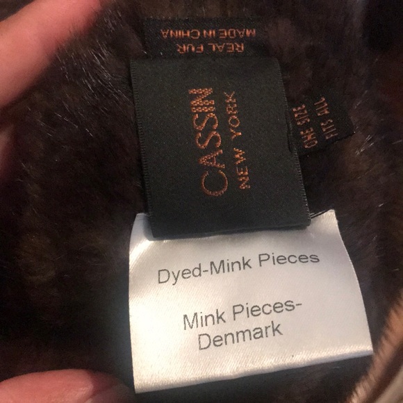 Cassin Brown Mink Fur Hat - Picture 5 of 5
